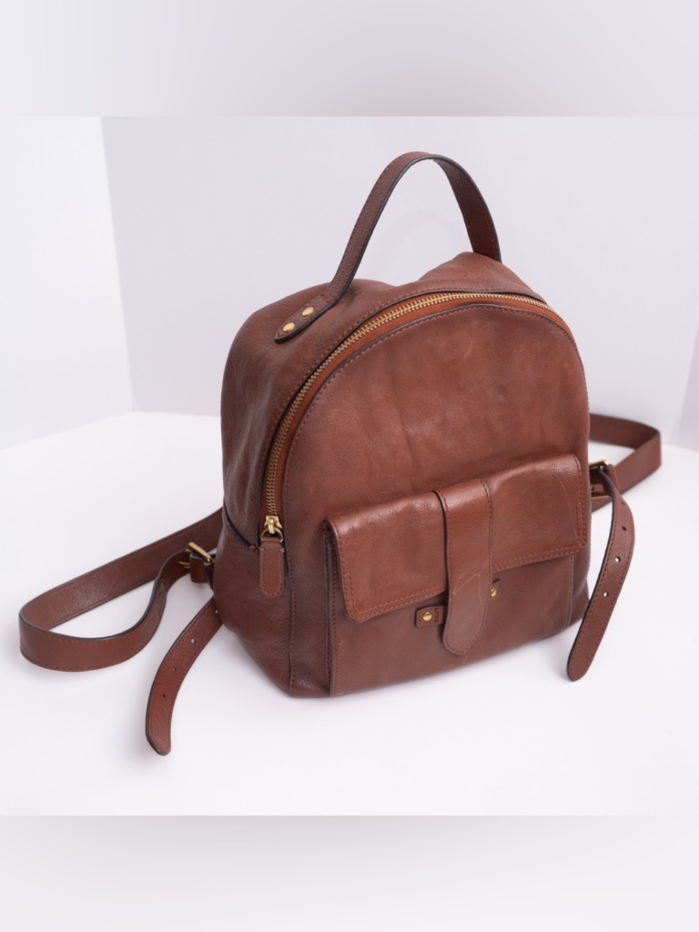 Frye Brown Leather Mini Backpack